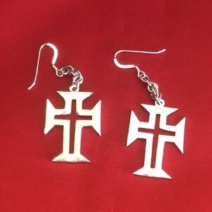925 Cross Earrings